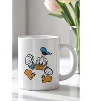 Duffy Duck Tasarımlı 330ml Baskılı Beyaz Seramik Kupa Bardak
