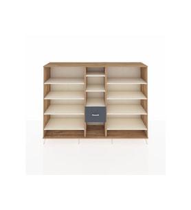 Hyperion Dolap 11 Raflı 3 Çekmeceli  220x44x163 Çam-Aytaşı/Antrasit