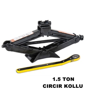 Oto Cırcır Kollu Araç Krikosu 1.5 Ton Makas Tip Cırcırlı N11.860 (Siyah)