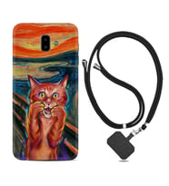 Samsung J6 Plus J7 Prime J7 Pro M20 Kılıf Boyun Askılı Silikon Tablo Cat 1788