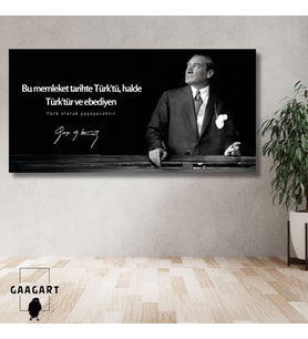 Panoramik Kanvas Makam Panosu Atatürk Sözleri Türklük Hakkında Sözü