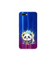 Oppo RX 17 Pro ile Uyumlu Splash Panda Tasarımlı Şeffaf Silikon Kılıf