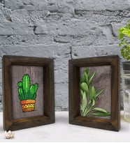 Bk Gift Dekoratif 2'li Doğal Masif Ahşap Çerçeve 15x20cm-51 (Beyaz)