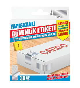 Yapışkanlı Güvenlik Etiketi Hassas Gönderilerin Evrakların Güvenkliğini Sağlar 30Ad 80x30mm