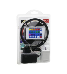 ATC LED STRIP EL-07-RUS-K  5MT  KUMANDALI - ADAPTÖRLÜ RGB RENKLİ ŞERİT LED IP65=SU GEÇİRMEZ SMD=2835 54LEDs/m (4767)