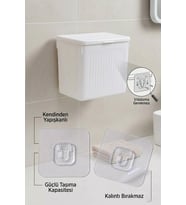 Banyo Çöp Kovası ve Klozet Fırçası Duvara Yapıştırmalı
