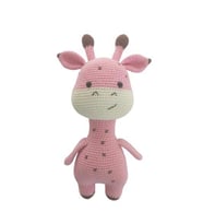 Pembe Sevimli Zürafa Uyku Arkadaşı Amigurumi Organik Oyuncak
