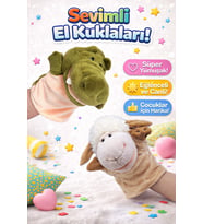 2’li Timsah ve Koyun Peluş El Kuklası Seti Ağzı Hareket Eden Eğitici Kuklalar