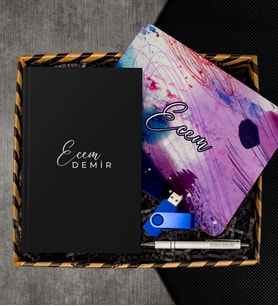 eJOYA Kişiye Özel Defter & Kalem & Mousepad & Usb Bellek Hediye Kutusu 112956