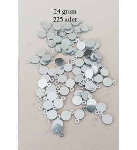 Oya Abiye Bileklik Kolye Pleksi Metalik Plastik Pul Gümüş Renk 24 gram 225 adet - BNC580