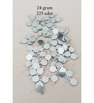 Oya Abiye Bileklik Kolye Pleksi Metalik Plastik Pul Gümüş Renk 24 gram 225 adet - BNC580