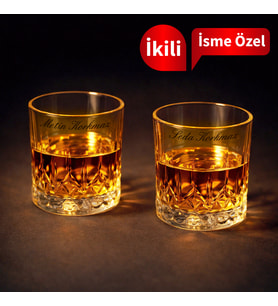 Kişiye Özel Kristal Viski Bardağı – İkili Premium Viski Kadehi
