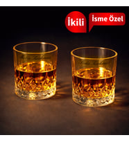 Kişiye Özel Kristal Viski Bardağı – İkili Premium Viski Kadehi