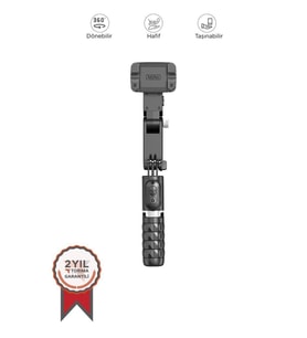 Çok Amaçlı Led Işıklı Gimbal Selfie Çubuğu, Kumandalı, Siyah