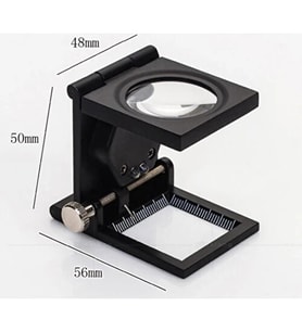 28x28 Mm Katlanır Sayaçlı Metal Lüp 2 LED Işıklı Büyüteç Tekstil TH-9005A