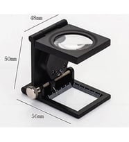28x28 Mm Katlanır Sayaçlı Metal Lüp 2 LED Işıklı Büyüteç Tekstil TH-9005A