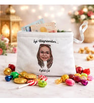 BK Gift Kişiye Özel Karikatürlü Çocuk Lüks Bayram Harçlık ve Şeker Kesesi -1, İsimli Bayram Kesesi, Bayram Hediyesi