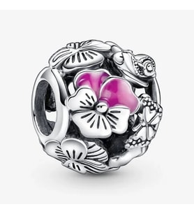 Nur Silver Pansy Çiçek Arkadaşlar Gümüş Charm NUR-CM00396