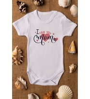 I Love You Mom Organik Baskılı Bebek Body %100 Pamuklu zıbın