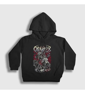 Presmono Unisex Çocuk Siyah Hanged Carnifex Kapüşonlu Sweatshirt 453088tt