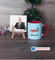 Hakim Fotoğraflı Dekoratif Taş, Kupa Bardak Beyaz Hediye (Model 2)