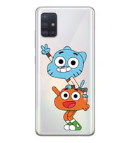 Samsung Galaxy A71 Uyumlu Gumball & Darwin Tasarımlı Şeffaf Telefon Kılıfı