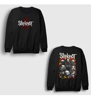 Presmono Unisex Siyah Hellfire Metal Slipknot Sırt Baskılı Sweatshirt 516927tt