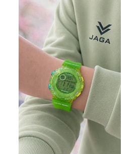 JAGA Unisex Dijital Genç Ve Çocuklara Özel Kol Saati 50 Mt Su Geçirmez Alarm Ve Kronometreli JG.18