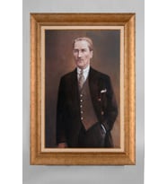 Altın Varaklı Paspartulu Çerçeveli Atatürk Tablo nt1094