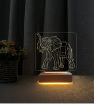 Fil Tasarımlı Kişiye Özel İsimli 3d Led Masa Lambası Doğum Günü Hediyesi Lamba