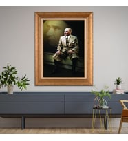 Altın Paspartulu Atatürk  Çerçeveli Tablo C840 (Gold)