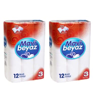 Mavi Beyaz Kagıt Havlu 12 li x 2 Adet 24 Rulo
