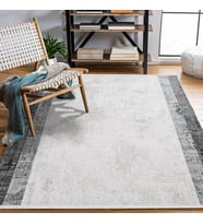 Makine Kaymaz Yıkanabilir Antrasit Modern Triko Salon Halısı Mutfak Halısı Koridor Halısı Yolluk 17107