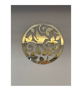 Numa Concept Uçuşan Kuş Aynalı Gold Pleksi Tablo 40x40