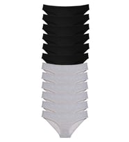 Mulvxbrf Brf02 12 Adet Süper Eko Set Likralı Kadın Slip Külot Siyah Gri (Mulvix)