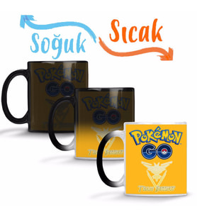 Pokemon Go Team İnstinct Sihirli Kupa Bardak Porselen
