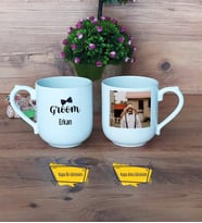 Groom Kupa Bardak Oval Fotoğraflı