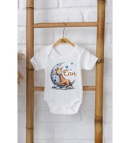 Pia Baby Premium %100 Pamuk İsme Özel Organik Baskılı Çıtçıtlı Bebek Body Zıbın Modelleri 5032-16 (Ekru)