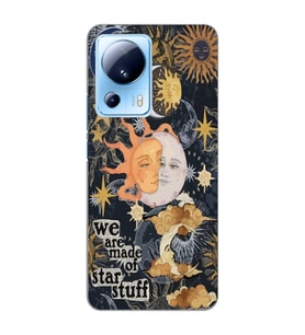 Xiaomi Mi 13 Lite Uyumlu Güneş ve Ay Desenli Şeffaf Telefon Kılıfı