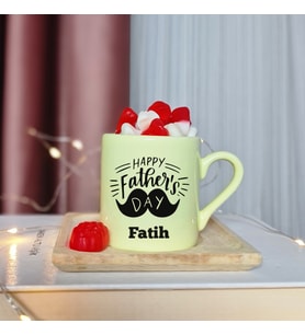 Happy Teacher's Day ( Öğretmenler Gününüz Kutlu Olsun ) Tasarımlı Kişiye Özel Sarı Türk Kahvesi Fincanı