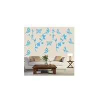 DUVAR ÇIKARTMA STICKER DEKORATİF DUVAR KAĞIDI,SÜS  İKİ ADET MAVİ KELEBEKLİ  PVC 48X33X0,5CM