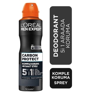 L'Oreal Paris Carbon Protect Anti Perspirant 5'i 1 Arada Erkek Sprey Deodorant 150ml