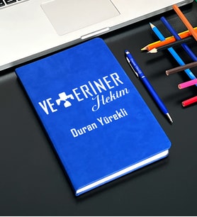Kişiye Özel Veteriner Tasarımlı  Defter Ve Kalem Seti
