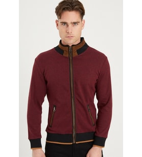 1021 DEWBERRY ERKEK SWEATSHIRT-BORDO