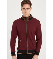 1021 DEWBERRY ERKEK SWEATSHIRT-BORDO