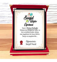 Sosyal Bilgiler Öğretmenine Plaket (STD)