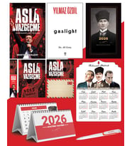Asla Vazgeçme - Ayraç - Kartpostal - Poster - Gaslight -  2026 Ajanda Kalpaklı - Ata Ahşap Duvar Takvimi - Masa Takvimi