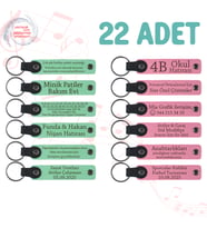 Yeşil & Pembe, Şirket Açılış Törenine Değer Katan Hediye, 22’li Set, Tarih ve İsimli Deri Hatıra