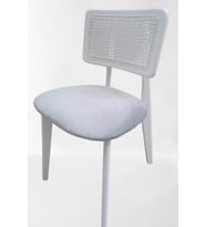 Sandalye Zia MODEL 90406 Kayın Gövde Modern Tarz Doğal Hasırlı 2 Adet El Yapımı (Beyaz)