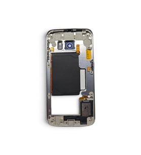 G925 Orta Kasa Galaxy S6 Edge Uyumlu Siyah Renk Orta Kasa Çerçeve + Ses Açma ON OFF Tuş Plastik Kamera Camı ve Hoparlör